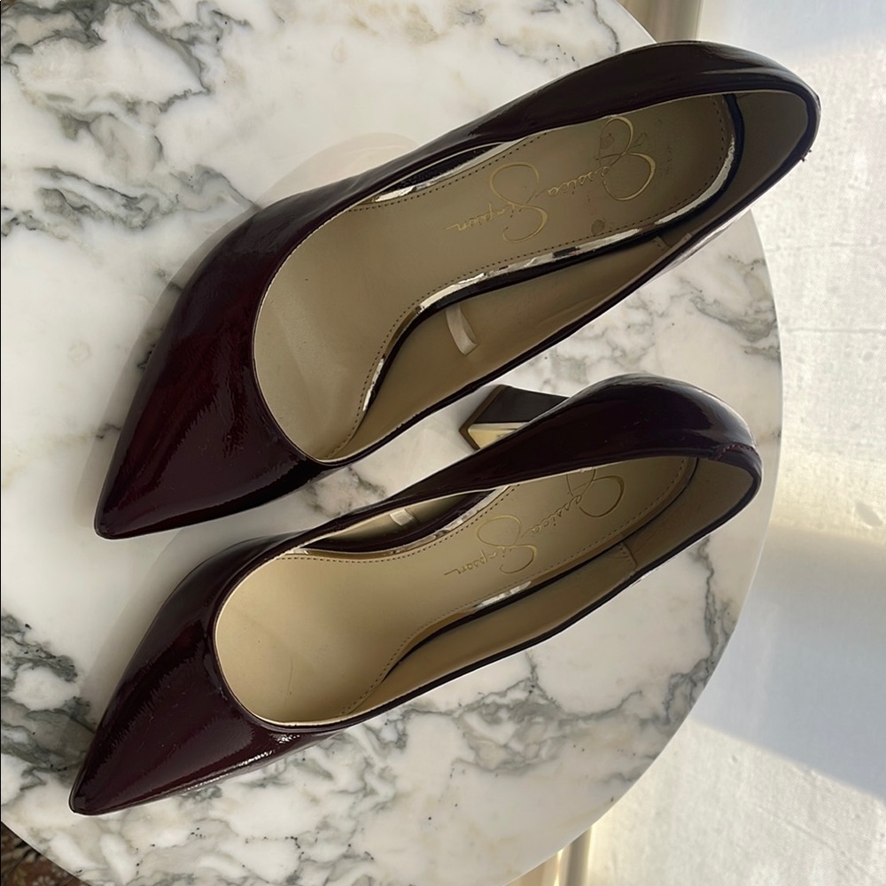 Elegant Burgundy Patent Leather Pumps